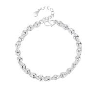 Bracelet en cuir chronographe - Bracelet à perles plaqué argent pour femme - Bijou de style coréen - Élégant bracelet à breloques - Bracelet en silicone personnalisable, taille unique, Métal, Pas de