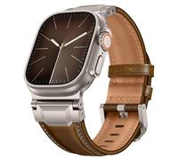 Bracelet en Cuir Compatible avec Apple Watch Ultra 3 49mm 44mm 46mm 45mm 42mm Bracelet Durable de Connecteur en Métal Robuste pour Ultra 3 2 1,SE 3 2 1,iWatch Series 11 10 9 8 7 6 5 4 3 2 1 Femmes