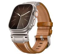 Bracelet en Cuir Compatible avec Apple Watch Ultra 3 49mm 44mm 46mm 45mm 42mm Bracelet Durable de Connecteur en Métal Robuste pour Ultra 3 2 1,SE 3 2 1,iWatch Series 11 10 9 8 7 6 5 4 3 2 1 Femmes