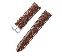 Bracelet en cuir d'alligator de 12 à 24 mm, avec barrette de fixation, élégant et résistant, accessoire de rechange, convient aux montres habillées.,18 mm