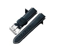 Bracelet en cuir de cheval fou convexe 14 mm 16 compatible avec le bracelet vache Casio Steel Heart GST-B400 GST-B200 montre vintage for hommes(Black-silver B,GST-B200 24x16mm)