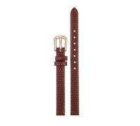 Bracelet en cuir de vachette souple ultra-fin petite taille for montre Rosemont Rose Fossil Casio motif lézard for femme 6 mm 8 10(Brown-rose gold,8mm)