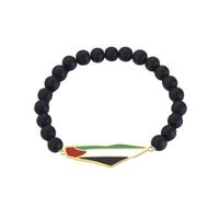 Bracelet En Cuir Drapeau De Palestine - Cadeaux De Bijoux De Bracelet En Verre Vintage Pour Hommes,Bracelet De Drapeau Patriotique Unisexe De Drapeau De Palestine Pour Souvenir De Pays,Jaune,21 C