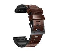 Bracelet en cuir et Silicone à dégagement rapide, 22mm 26mm Pour Garmin Fenix 8 7X 7 6X 6 Pro 5X 5 Plus Tactix8 7pro Bracelet de remplacement(Dark brown,22mm)