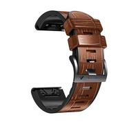 Bracelet en cuir et Silicone à dégagement rapide, 22mm 26mm Pour Garmin Fenix 8 7X 7 6X 6 Pro 5X 5 Plus Tactix8 7pro Bracelet de remplacement Accessoires(Light Brown,22mm Quitix 8 47mm)