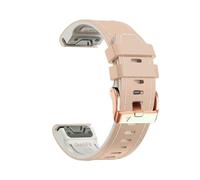 Bracelet en cuir et Silicone de 20MM, Pour Garmin Fenix 8 E 43mm 7S 6s 5s, Installation rapide(Apricot colour,For Fenix 8 43MM)