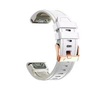 Bracelet en cuir et Silicone de 20MM, Pour Garmin Fenix 8 E 43mm 7S 6s 5s, Installation rapide(White,For Fenix 8 43MM)
