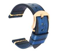 Bracelet en cuir fait main pour homme, 20 mm/22 mm, longueur 20 cm, style vintage, avec boucle ardillon, accessoires de bracelet remplaçables,Bleu Rose Or,26 mm