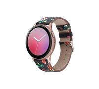 Bracelet en cuir haute qualité Remplacement pour Samsung Galaxy Watch Active 2 - Noir&Rouge Fleur