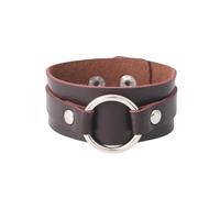 Bracelet En Cuir Homme,Bracelet Manchette Large Style Gothique Punk Rock Biker Bracelet En Cuir À Large Lanière Réglable Style Vintage Accessoire Marron pour Lui Ou Elle