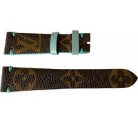 Bracelet en cuir Louis Vuitton monogramme marron et Tiffany 20mm