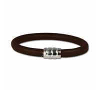 Bracelet En Cuir Nappa Silberdream Marron 21cm Avec Fermoir 925 Ls0612