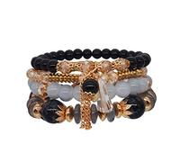 Bracelet en cuir personnalisé pour homme Bracelet multi-style Cercle Main String Perle Femme Accessoire Demoiselle d'honneur, taille unique, Acier allié, Pas de gemme