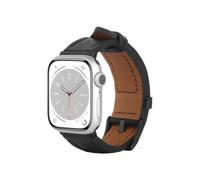 Bracelet en cuir pour Apple Watch - JUSTIN - Timeless - Noir - Cuir véritable - Compatible 40/41/42mm