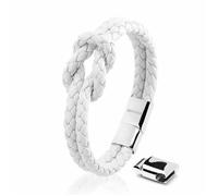 Bracelet en Cuir pour Femmes SERASAR B021-16 Blanc Bijoux bracelet élégants et tendance avec fermoir en acier et magnétique.