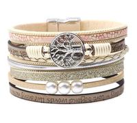 Bracelet en cuir pour femmes - Soleil - Arbre de vie - Bijoux d'anniversaire de Noël