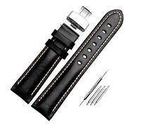 Bracelet en cuir pour homme, 18 mm, 20 mm, 21 mm, 22 mm, longueur 20 cm, rouge vin mat, accessoire universel remplaçable,Boucle noire en argent,20 mm