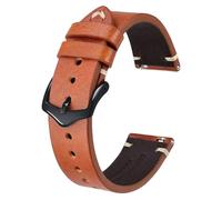 Bracelet en cuir pour homme, 18 mm, 20 mm, 22 mm, longueur 20 cm, noir/vert/marron, accessoire universel remplaçable,Caramel brun-noir,22 mm