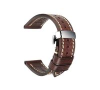 Bracelet en cuir pour homme, 20 mm, 22 mm, 20 cm de long, avec boucle papillon en acier inoxydable, style rétro, accessoires universels interchangeables.,26 mm