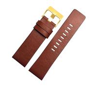 Bracelet en cuir pour homme, 26 mm, 28 mm, 30 mm, 32 mm, longueur 20 cm, boucle ardillon élargie, style décontracté, accessoire universel interchangeable.,Brun clair doré,30 mm