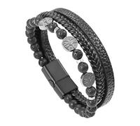 Bracelet En Cuir Pour Homme, Arbre De Vie, Œil De Tigre, Perles Givrées, Pierre Volcanique, Bracelet Manchette Viking Pour Femme Et Homme, Bijoux Cadeau Pour La Fête Des Pères, Pierre Volcanique