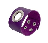 Bracelet En Cuir pour Homme,Bracelet Manchette Large Style Gothique Punk Rock Biker Bracelet En Cuir Unisexe avec Anneau Creux À Pression Bracelet Manchette Réglable Vintage pour Hommes et Femmes