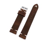 Bracelet en cuir pour homme, ciré à la main, de 18 à 24 mm, avec fonction de dégagement rapide, style rétro, adapté à un usage quotidien.,18 mm