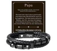 Bracelet en cuir pour homme - Fermoir en acier inoxydable - Bracelet en cuir pour mon papa Son, Noël, anniversaire, Saint Valentin, cadeau pour homme, mari, petit ami, frère, Acier inoxydable, No