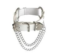 Bracelet En Cuir pour Homme Manchette Gothique En Cuir pour Femme Bracelets Punk Brassards Bracelets Ajustables Manchette Gothique Bracelet Rigide Bijoux D'Halloween Cadeaux Blanc