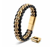 Bracelet en Cuir pour Homme SERASAR B014-17 Or Bijoux élégants et à la mode cadeau parfait pour mari ou petit ami.
