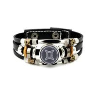 Bracelet En Cuir Pour Hommes, Bracelet Ajustable En Cuir Tressé À Plusieurs Couches, Motif Dégradé De La Galaxie Des Gémeaux, Style Ethnique Punk, Fait Main. Accessoire D'Amitié, Cadeau D'Annive