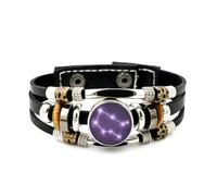 Bracelet En Cuir Pour Hommes, Bracelet Ajustable En Cuir Tressé À Plusieurs Couches, Motif Nébuleuse Des Gémeaux, Style Ethnique Punk, Fait Main. Accessoire D'Amitié, Cadeau D'Anniversaire Ou De