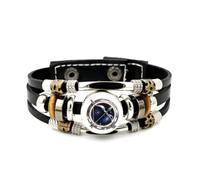 Bracelet En Cuir Pour Hommes, Bracelet Ajustable En Cuir Tressé À Plusieurs Couches, Orné D'Une Sculpture Totem Cyber Sagittaire En Forme D'Arc Et De Flèche. Style Punk Ethnique, Fait Main. Access