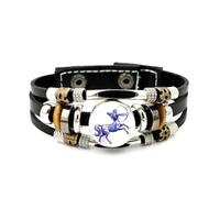 Bracelet En Cuir Pour Hommes, Bracelet En Cuir Tressé À Plusieurs Couches, Ajustable, Avec Effet De Diffraction Spectrale, Inspiré De L'Ange Guerrier Sagittaire. Bijou Ethnique Fait Main, Accessoir