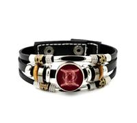 Bracelet En Cuir Pour Hommes, Bracelet En Cuir Tressé À Plusieurs Couches, Ajustable, Inspiré De L'Aura Unique De La Nébuleuse Des Gémeaux. Style Punk Ethnique, Fait Main. Accessoire D'Amitié, P