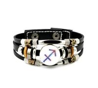 Bracelet En Cuir Pour Hommes, Bracelet En Cuir Tressé Ajustable, Orné D'Une Flèche Du Sagittaire Et Symbolisant L'Intrication Quantique. Bijou Ethnique Fait Main, Accessoire D'Amitié, Pour Un Anni