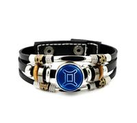 Bracelet En Cuir Pour Hommes, Bracelet Gemini Science À Dégradé De Couleurs, En Cuir Tressé Et Ajustable, Style Punk Ethnique, Fait Main. Accessoire D'Amitié, Cadeau D'Anniversaire Ou De Noël.