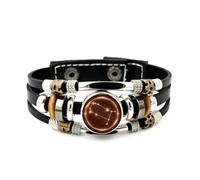 Bracelet En Cuir Pour Hommes, Bracelet Gemini Star Line Tendance En Cuir Tressé Multicouche Ajustable, Style Rock And Roll Ethnique, Fait Main, Accessoire D'Amitié, Cadeau D'Anniversaire Ou De Noël.