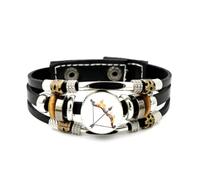 Bracelet En Cuir Pour Hommes, Bracelet Sagittaire En Cuir Tressé Ajustable, Orné D'Un Arc Et D'Une Flèche, Style Gardien De La Flamme. Accessoire Ethnique Fait Main, Idéal Comme Cadeau D'Amitié,