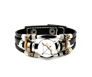 Bracelet En Cuir Pour Hommes, Bracelet Sagittaire En Cuir Tressé Ajustable, Orné D'Un Arc Et D'Une Flèche, Style Gardien De La Flamme. Accessoire Ethnique Fait Main, Idéal Comme Cadeau D'Amitié,