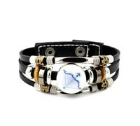 Bracelet En Cuir Pour Hommes, Bracelet Sagittaire En Cuir Tressé Ajustable, Orné D'Un Arc, Symbole De Chance Et D'Intrication Quantique. Création Ethnique Artisanale. Accessoire D'Amitié, Pour Un