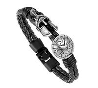 Bracelet En Cuir Pour Hommes, Mode Personnel Casque Spartiate Bracelet Bijoux Hommes Femmes Europe Rétro Simple Mesdames Chevalier Courageux Bangle Bracelet Brillant Cadeau Fine Festival Présente L