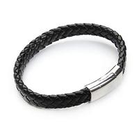 Bracelet En Cuir Pour Hommes, Type Simple Black Bracelet Cuir Marron Tressé À La Main À Plat 20Cm Charme Bangle Pour Hommes Femmes Accessoires Bijoux Bracelet Brillant Couple Festival Présente L'