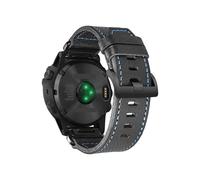 Bracelet en cuir Quickfit, 20mm, 22mm, 26mm, adapté à for Garmin Fenix 7 6 5/MARQ/Instinct/Tactix(HGA128BLK-BLU,22mm)