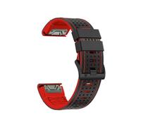 Bracelet En Cuir Silicone 22 26 Mm Adapté For Garmin/Fenix 6X 6 Pro Instinct 2X Bracelet À Ajustement Rapide Adapté For Fenix 7 7X 5 5X Plus Correa(Black Red,26mm)