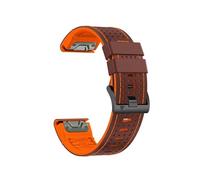 Bracelet En Cuir Silicone 22 26 Mm Adapté For Garmin/Fenix 6X 6 Pro Instinct 2X Bracelet À Ajustement Rapide Adapté For Fenix 7 7X 5 5X Plus Correa(Zao Red Orange,26mm)