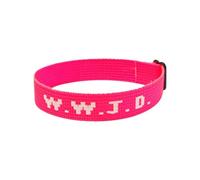 Bracelet en cuir simple W.W.J.D. Monogramme imprimé Bracelet de poignet Webbing Unisexe Bracelet réglable Bracelet photo, taille unique, Nylon, Pas de gemme