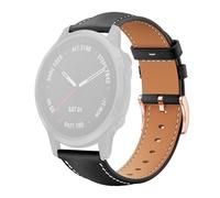 Bracelet en cuir synthétique pour Garmin Fenix 8 / 7S / 6S / 5S - 20 mm - Boucle ardillon - Noir