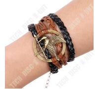 Bracelet en cuir - TD® - Cordon réglable - Tissé à la main - Unisexe - Marron