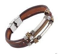 Bracelet en cuir - TD® - Hommes - Marron - 21CM - Accessoire tendance